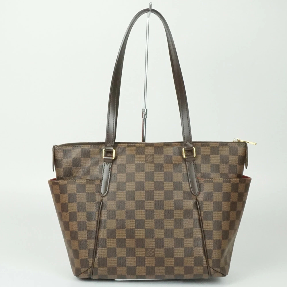 LOUIS VUITTON Totally Damier Ebene Brown Canvas Brown Tote Bag Shoulder